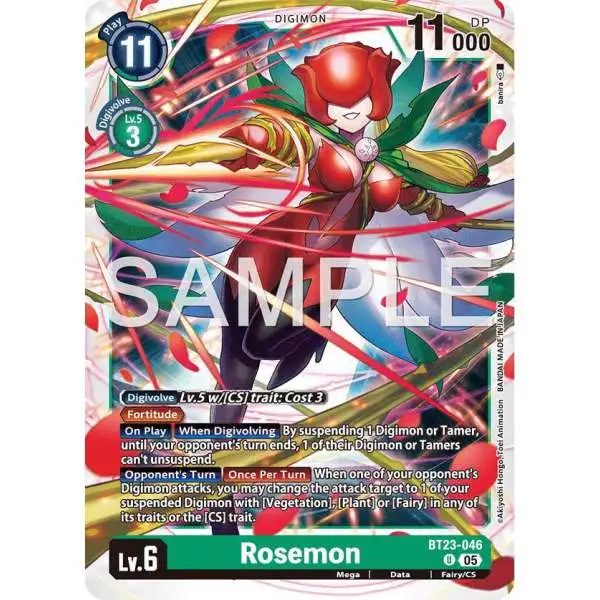 Digimon Trading Card Game Hackers' Slumber Uncommon Rosemon BT23-046