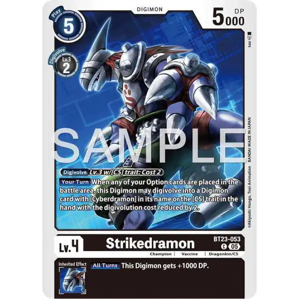 Digimon Trading Card Game Hackers' Slumber Common Strikedramon BT23-053