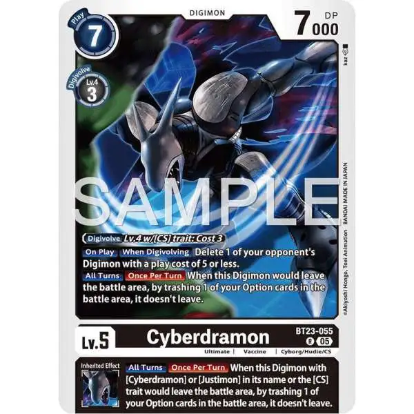 Digimon Trading Card Game Hackers' Slumber Rare Cyberdramon BT23-055