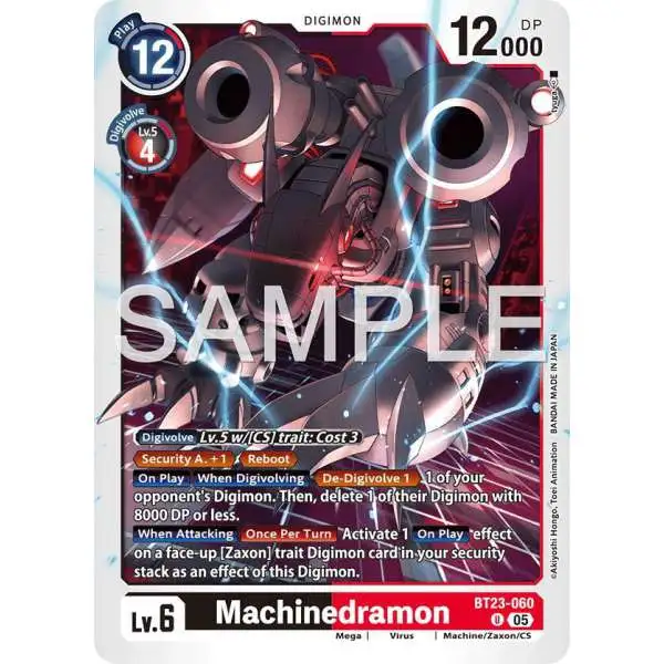 Digimon Trading Card Game Hackers' Slumber Uncommon Machinedramon BT23-060
