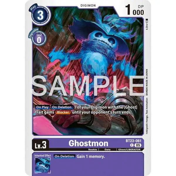 Digimon Trading Card Game Hackers' Slumber Common Ghostmon BT23-061