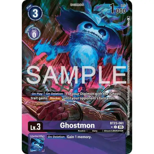 Digimon Trading Card Game Hackers' Slumber Common Ghostmon BT23-061 [Hacker's Slumber Box Promotion Pack]