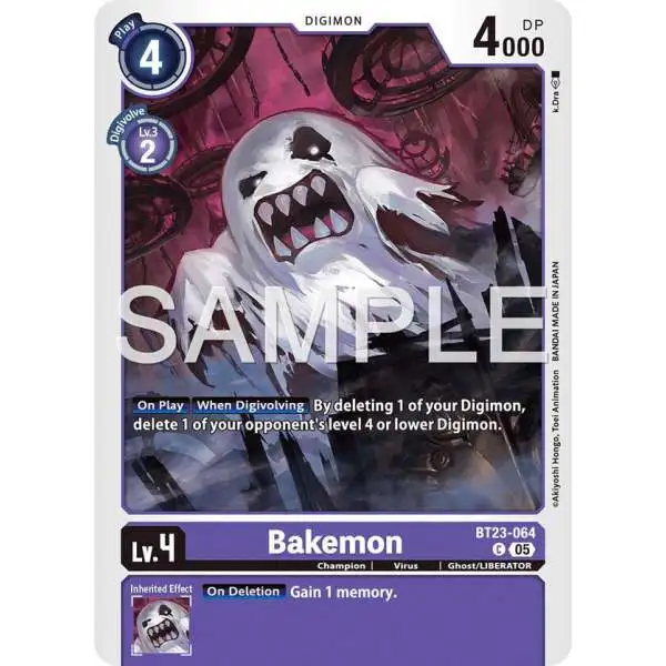 Digimon Trading Card Game Hackers' Slumber Common Bakemon BT23-064