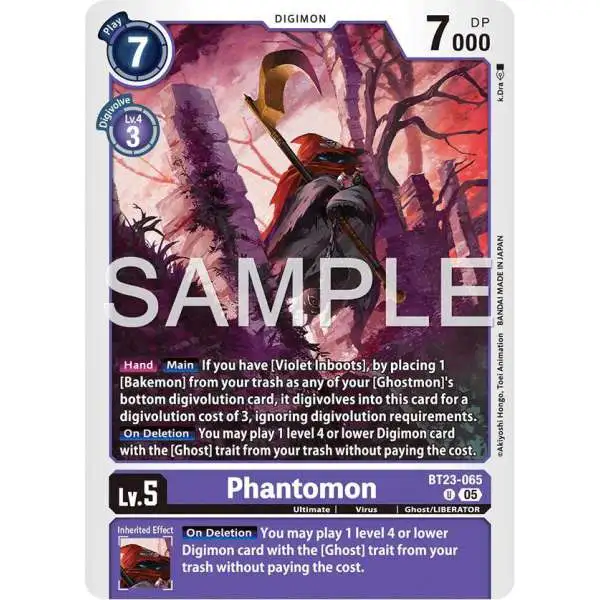 Digimon Trading Card Game Hackers' Slumber Uncommon Phantomon BT23-065