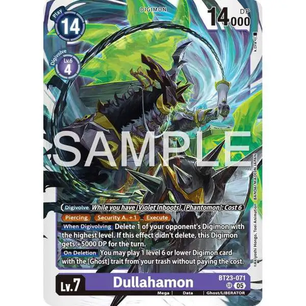 Digimon Trading Card Game Hackers' Slumber Super Rare Dullahamon BT23-071