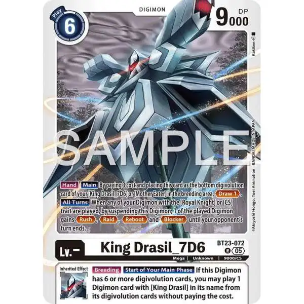 Digimon Trading Card Game Hackers' Slumber Rare King Drasil_7D6 BT23-072
