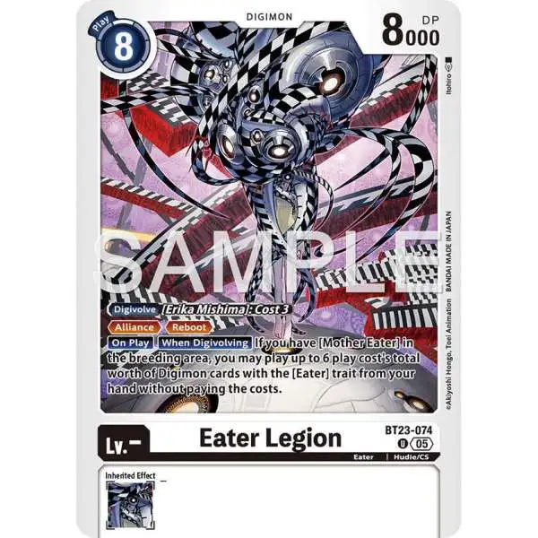 Digimon Trading Card Game Hackers' Slumber Uncommon Eater Legion BT23-074