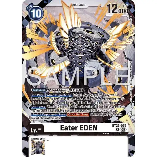 Digimon Trading Card Game Hackers' Slumber Rare Eater EDEN BT23-075