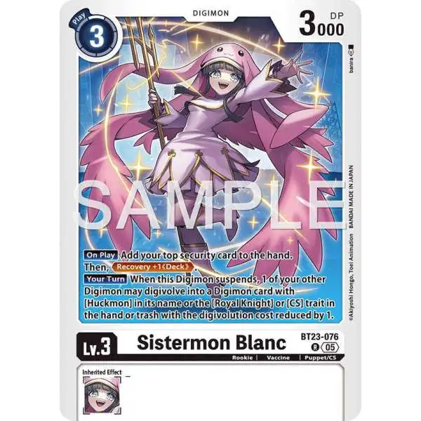 Digimon Trading Card Game Hackers' Slumber Rare Sistermon Blanc BT23-076