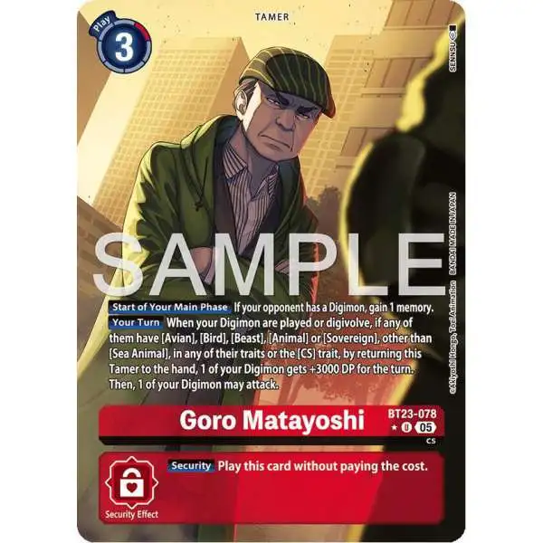 Digimon Trading Card Game Hackers' Slumber Uncommon Goro Matayoshi BT23-078 [Alternate Art]
