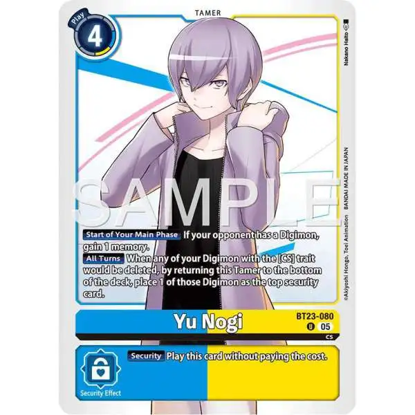 Digimon Trading Card Game Hackers' Slumber Uncommon Yu Nogi BT23-080
