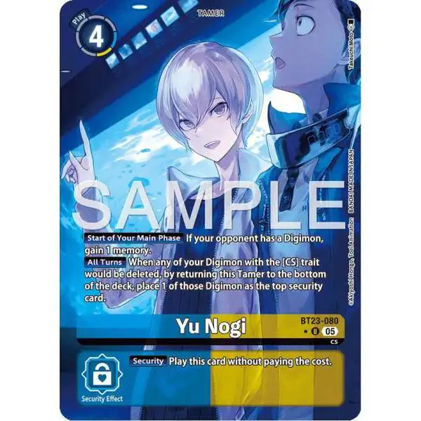 Digimon Trading Card Game Hackers' Slumber Uncommon Yu Nogi BT23-080 [Alternate Art]