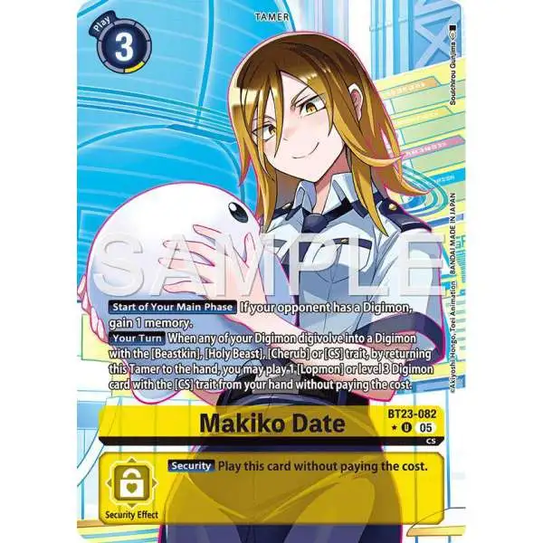 Digimon Trading Card Game Hackers' Slumber Uncommon Makiko Date BT23-082 [Alternate Art]