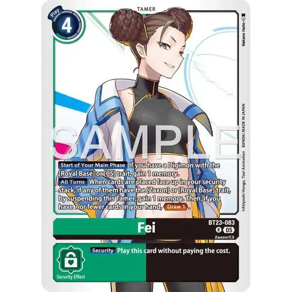 Digimon Trading Card Game Hackers' Slumber Rare Fei BT23-083