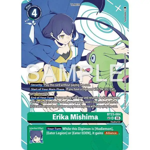 Digimon Trading Card Game Hackers' Slumber Super Rare Erika Mishima BT23-084 [SP]