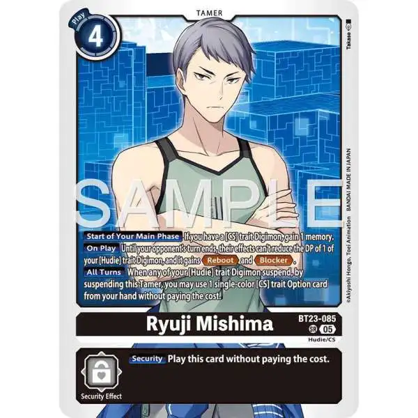 Digimon Trading Card Game Hackers' Slumber Super Rare Ryuji Mishima BT23-085