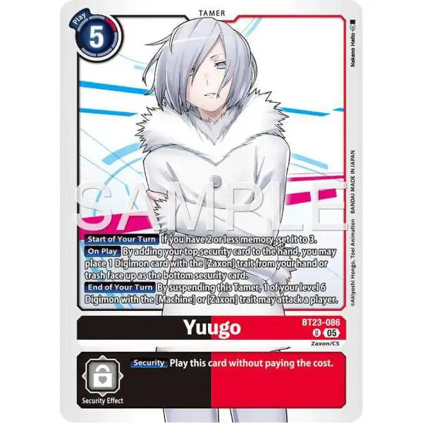 Digimon Trading Card Game Hackers' Slumber Uncommon Yuugo BT23-086