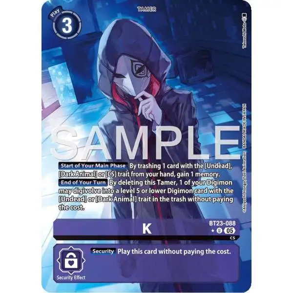 Digimon Trading Card Game Hackers' Slumber Uncommon K BT23-088 [Alternate Art]