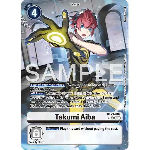 Digimon Trading Card Game Hackers' Slumber Super Rare Takumi Aiba BT23-089 [Alternate Art]