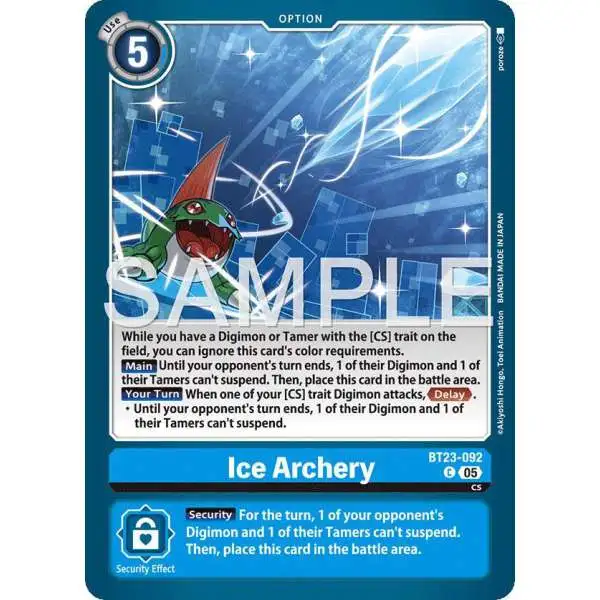 Digimon Trading Card Game Hackers' Slumber Common Ice Archery BT23-092