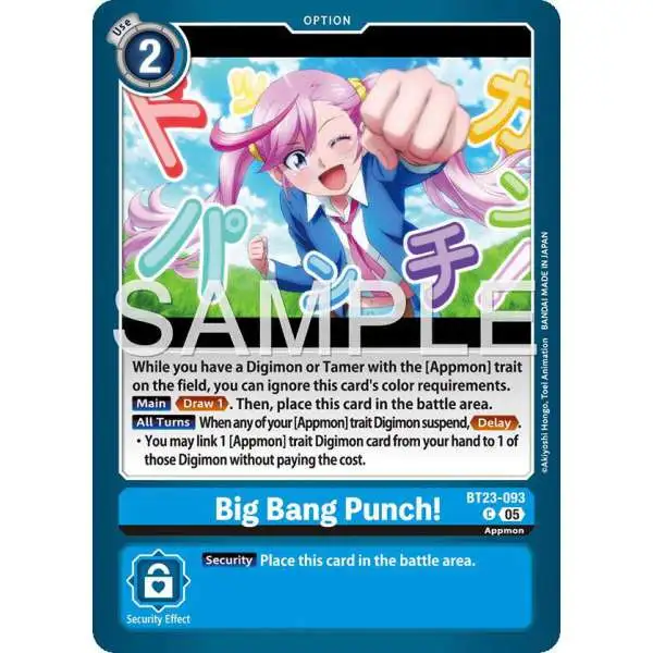 Digimon Trading Card Game Hackers' Slumber Common Big Bang Punch! BT23-093