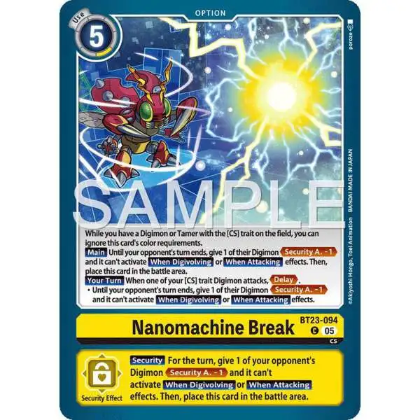 Digimon Trading Card Game Hackers' Slumber Common Nanomachine Break BT23-094