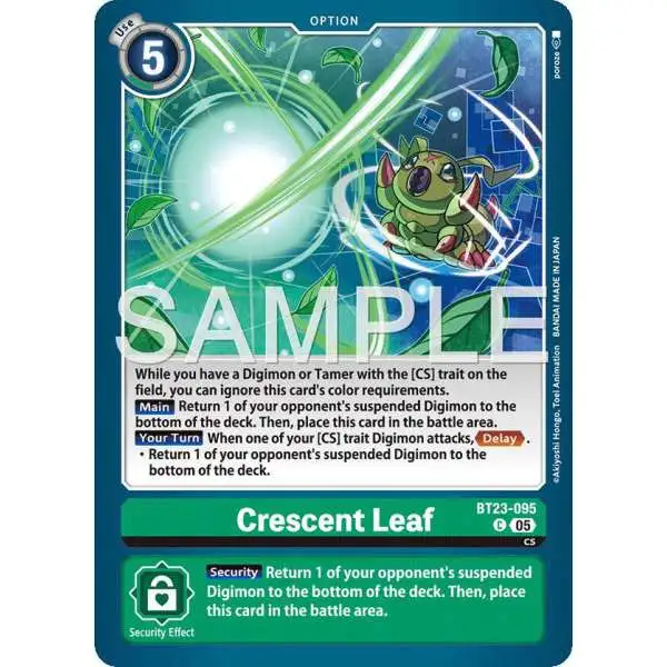 Digimon Trading Card Game Hackers' Slumber Common Crescent Leaf BT23-095