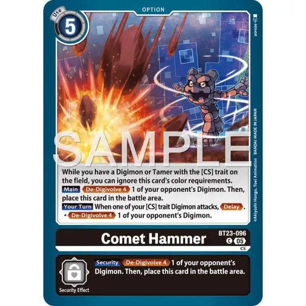 Digimon Trading Card Game Hackers' Slumber Common Comet Hammer BT23-096