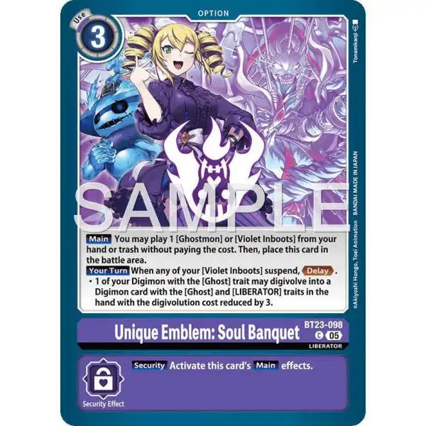 Digimon Trading Card Game Hackers' Slumber Common Unique Emblem: Soul Banquet BT23-098