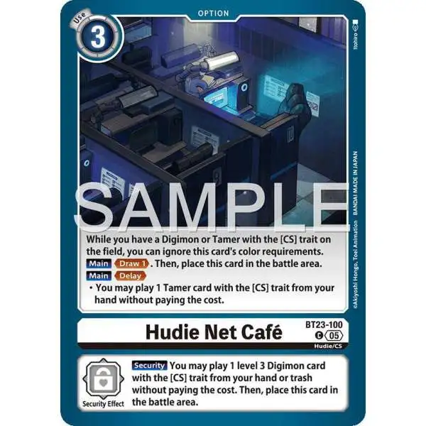 Digimon Trading Card Game Hackers' Slumber Common Hudie Net Cafe BT23-100