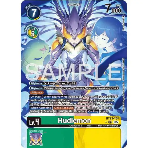 Digimon Trading Card Game Hackers' Slumber Secret Rare Hudiemon BT23-101 [Alternate Art]