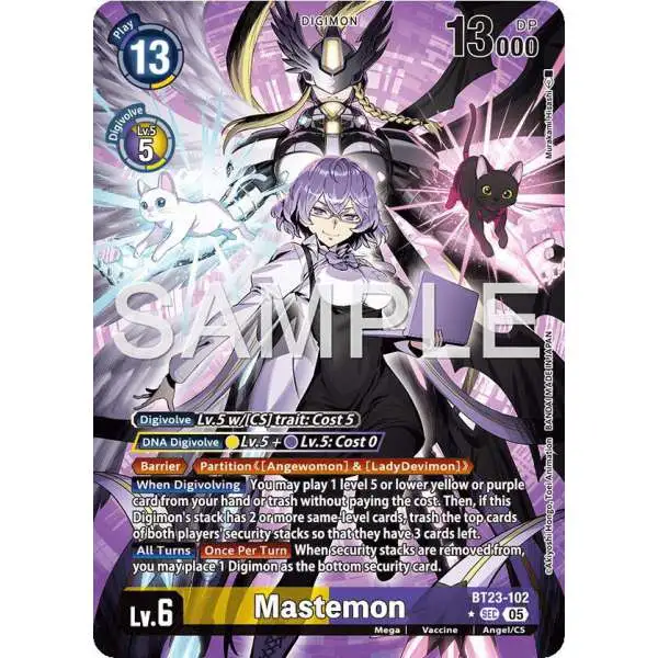Digimon Trading Card Game Hackers' Slumber Secret Rare Mastemon BT23-102 [Alternate Art]