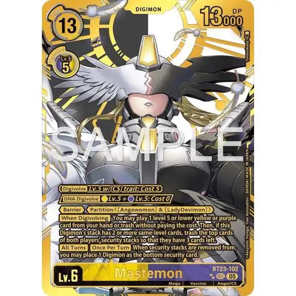 Digimon Trading Card Game Hackers' Slumber Secret Rare Mastemon BT23-102 [Rare Pull]