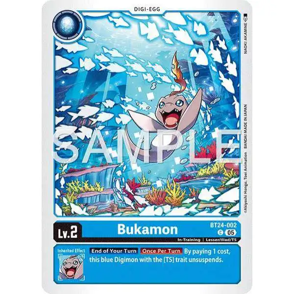 Digimon Trading Card Game Time Stranger Common Bukamon BT24-002