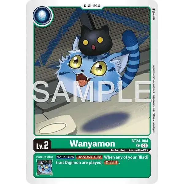 Digimon Trading Card Game Time Stranger Common Wanyamon BT24-004