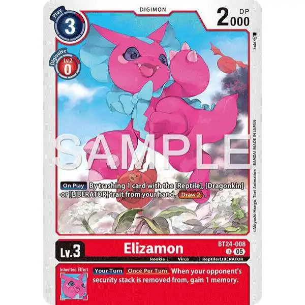 Digimon Trading Card Game Time Stranger Uncommon Elizamon BT24-008