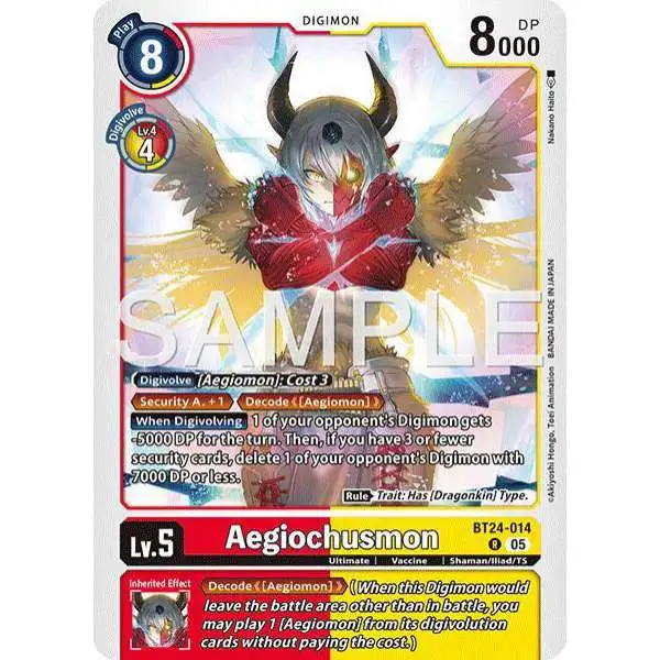 Digimon Trading Card Game Time Stranger Rare Aegiochusmon BT24-014