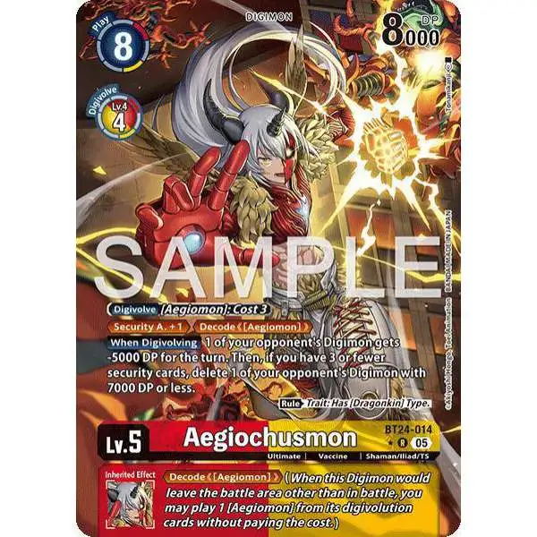 Digimon Trading Card Game Time Stranger Rare Aegiochusmon BT24-014 [Alternate Art]