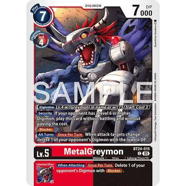 Digimon Trading Card Game Time Stranger Common MetalGreymon BT24-015