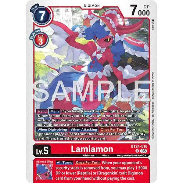 Digimon Trading Card Game Time Stranger Uncommon Lamiamon BT24-016