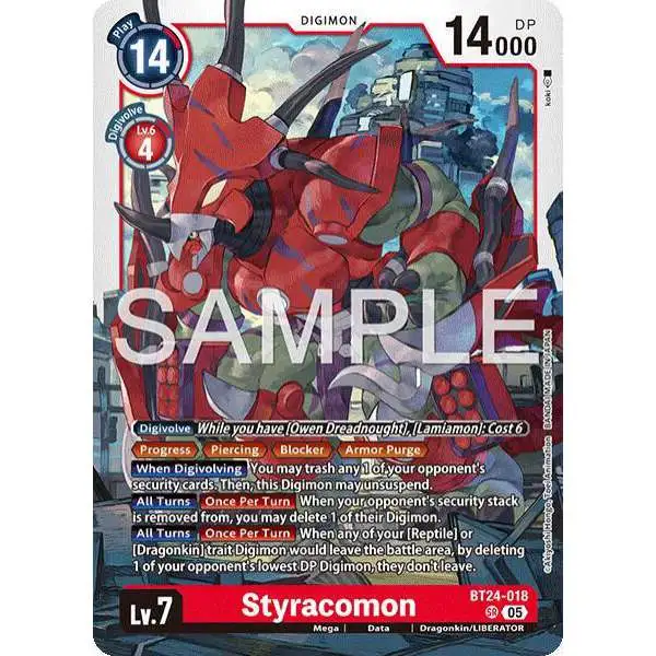 Digimon Trading Card Game Time Stranger Super Rare Styracomon BT24-018