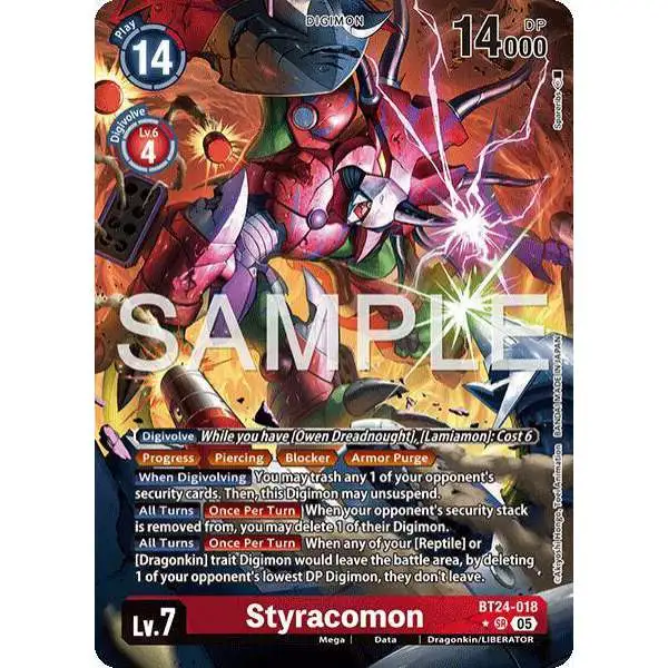 Digimon Trading Card Game Time Stranger Super Rare Styracomon BT24-018 [Alternate Art]
