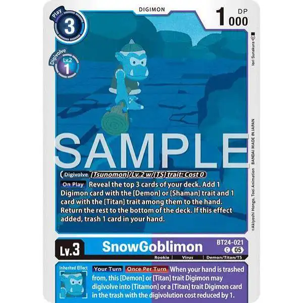 Digimon Trading Card Game Time Stranger Common SnowGoblinmon BT24-021