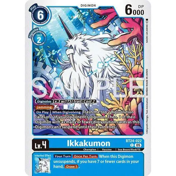 Digimon Trading Card Game Time Stranger Common Ikkakumon BT24-022