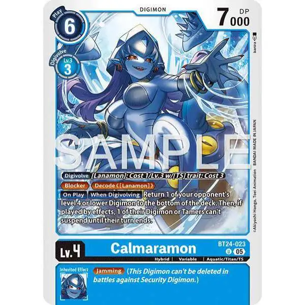 Digimon Trading Card Game Time Stranger Uncommon Calmaramon BT24-023