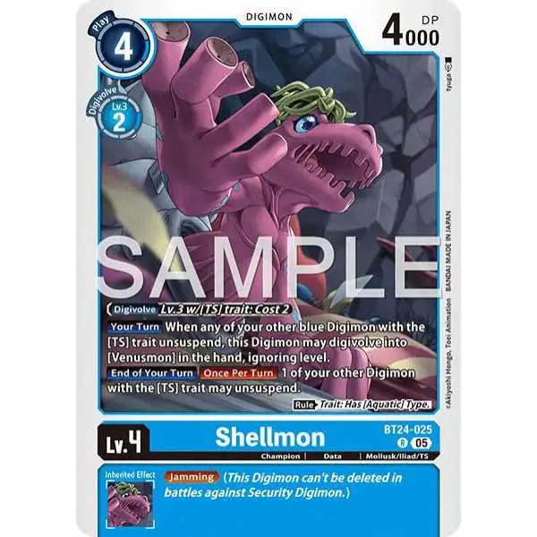 Digimon Trading Card Game Time Stranger Rare Shellmon BT24-025