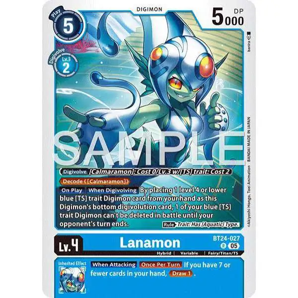 Digimon Trading Card Game Time Stranger Rare Lanamon BT24-027
