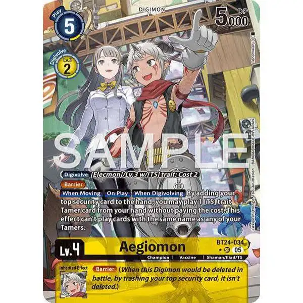 Digimon Trading Card Game Time Stranger Super Rare Aegiomon BT24-034 [Alternate Art]