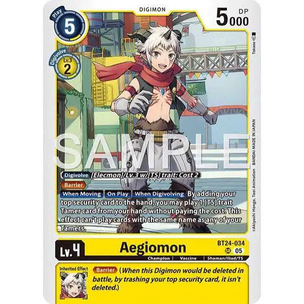 Digimon Trading Card Game Time Stranger Super Rare Aegiomon BT24-034 [Lightly Played]