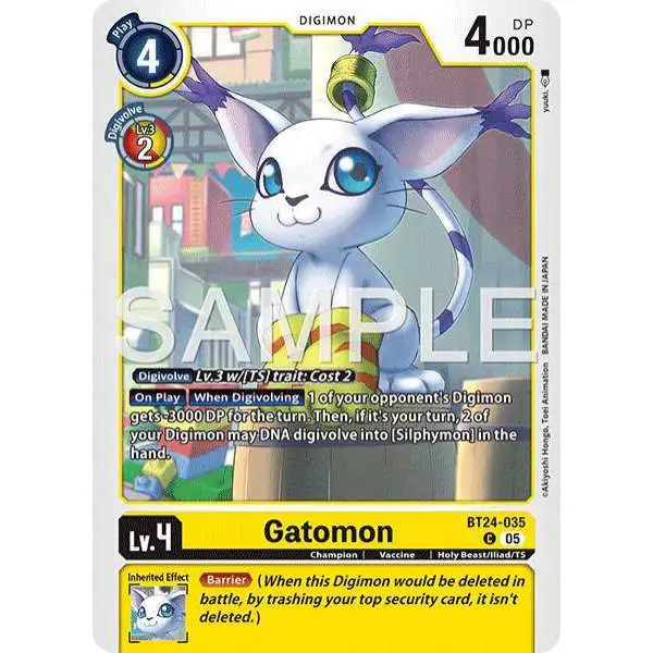 Digimon Trading Card Game Time Stranger Common Gatomon BT24-035